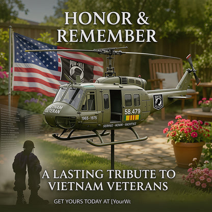 UH-1 Huey Veteran Memorial Metal Wind Spinner for Garden & Lawn