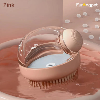 Dog Bath Brush with Soap Dispenser Silicone Bristle Pet
