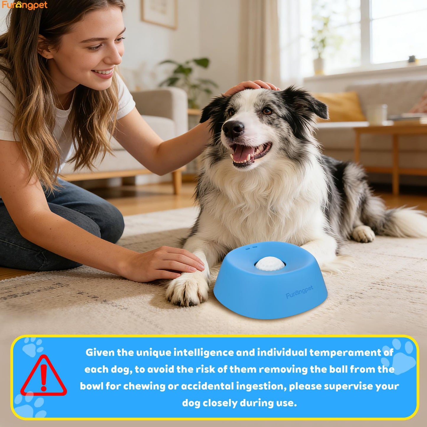 Furongpet™ No-Spill Rolling Ball Dog Licking Bowl for Treats