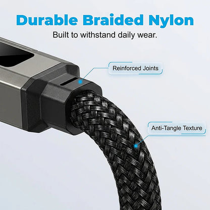 4-in-1 Digital Display Keychain Cable | Fast Charge, Compact