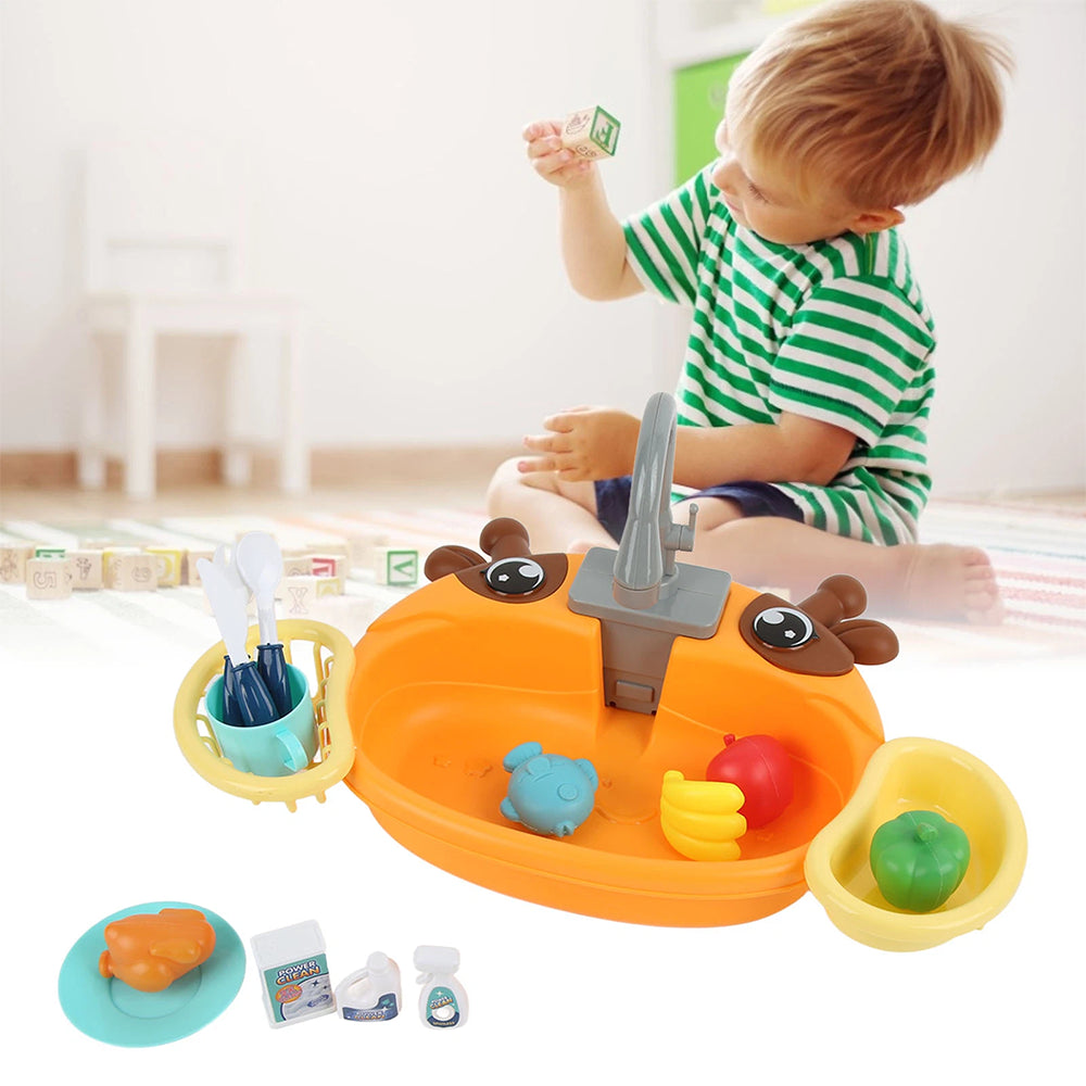 Kids Electric Dishwasher Sink Toy – Water Circulation Pretend Play Set