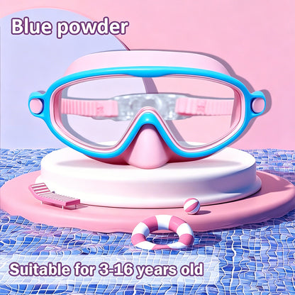 🏊‍♀️HD children's large frame waterproof and anti-fog swimming goggles