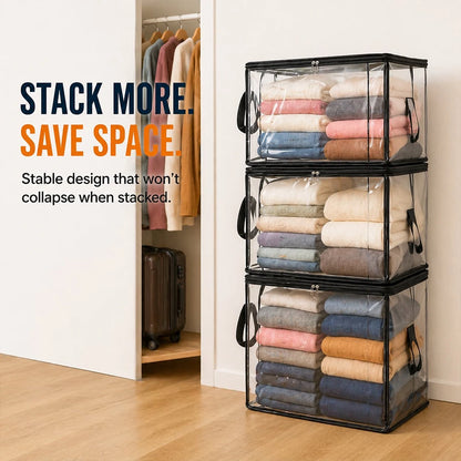 Heavy-Duty Clear Storage Bag for Clothes & Moving