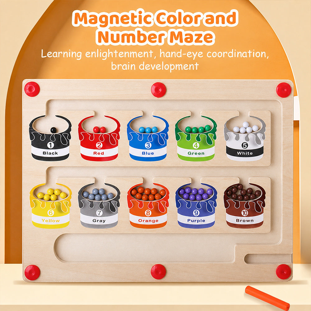 Magnetic Color & Number Counting Maze