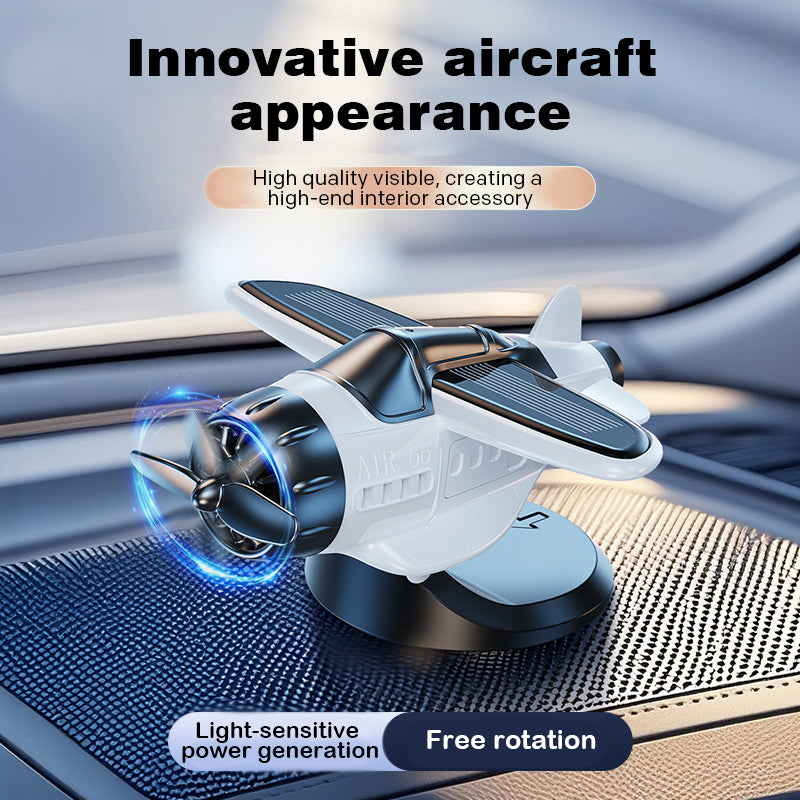 Solar-Powered Plane Car Ornament