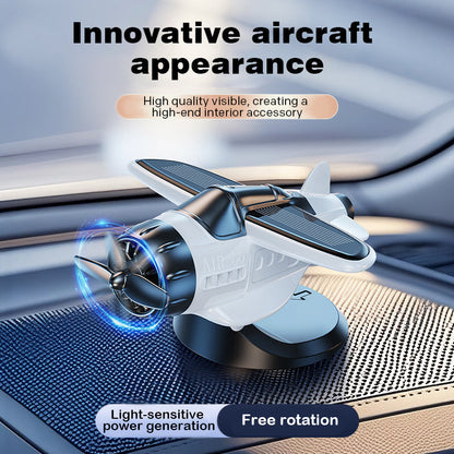 Solar-Powered Plane Car Ornament