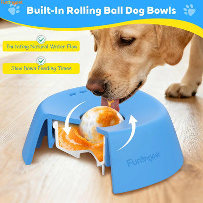 Furongpet™ No-Spill Rolling Ball Dog Licking Bowl for Treats