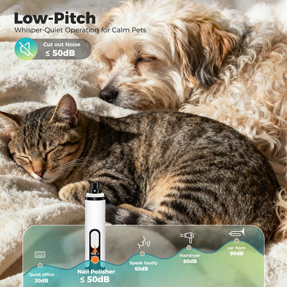 Upgraded Silent Dog Nail Grinder with 3 Speeds & LED Light
