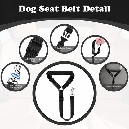 2-in-1 Adjustable Dog Car Seat Belt and Leash