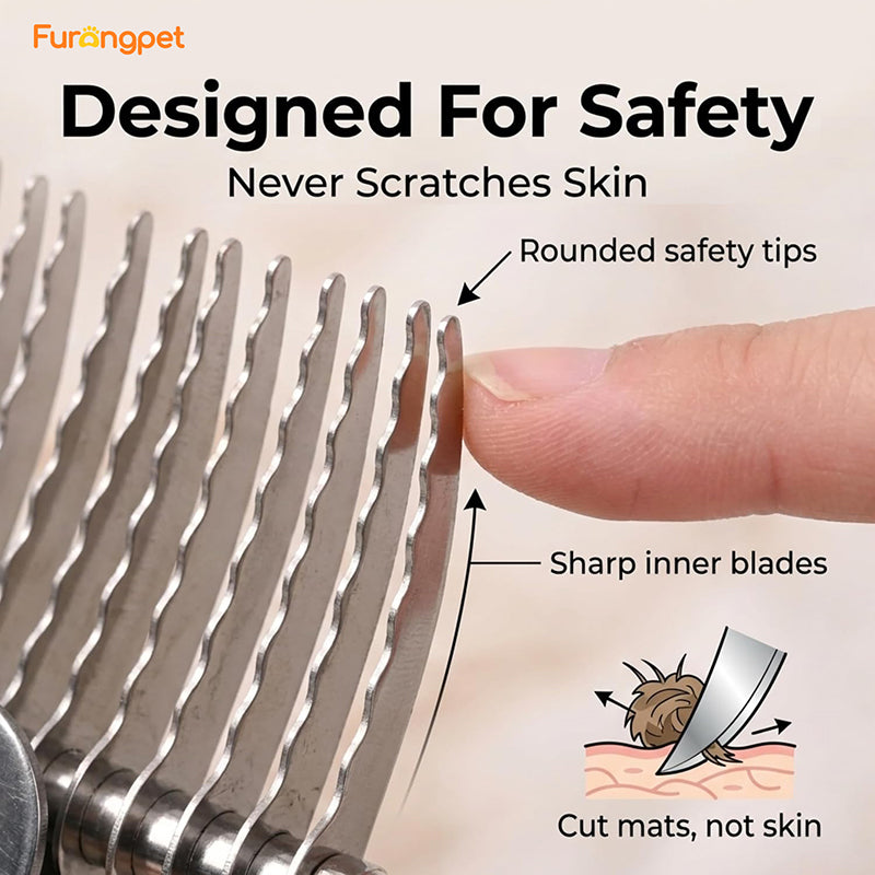 Deep Detangling Dematting Brush for Thick Curly Dog Coats