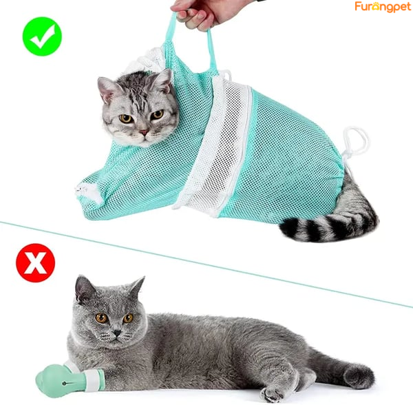 Cat Bathing Grooming Bag Set of 2