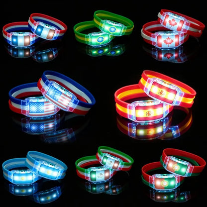 Light-Up Country Flag Bracelets with LED Lights