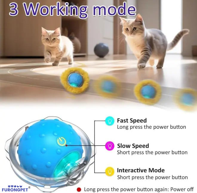 Interactive Cat Toy Ball Fast Rolling