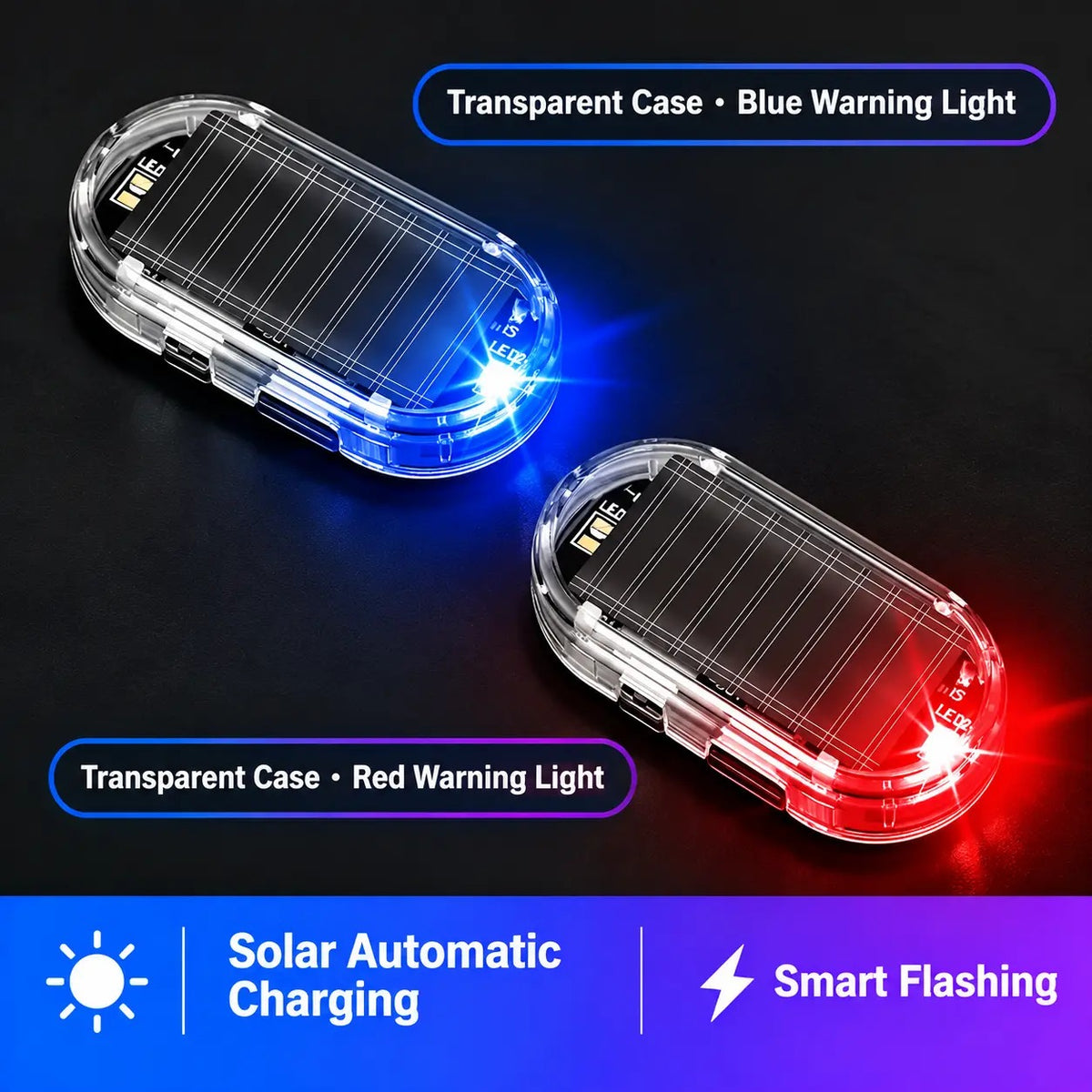 🚨 Solar-Powered Car Security Warning Light