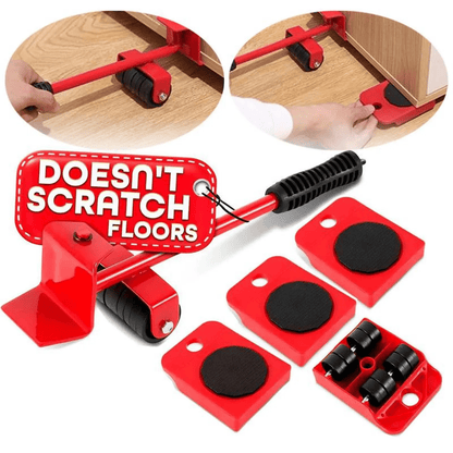 600 Lbs Furniture Moving Lifter Dolly with 360° Wheels for Heavy & Peel Stick Floors