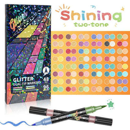 Glitter Effect Brush Markers – Vibrant Sparkle Art Pens for Drawing & Coloring