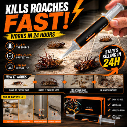 Professional Roach Gel Bait – Wipes Out the Whole Colony