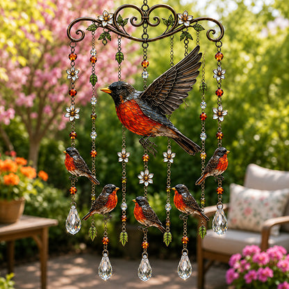 🐦 Graceful Hummingbird Wind Chime | Stunning Crystal Garden Decor