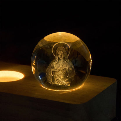 🔮3D Inner Carved Sacred Portrait Crystal Globe Light: Token of Timeless Divine Comfort