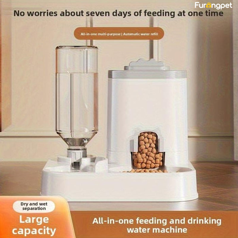 2-in-1 Gravity Pet Feeder and Water Dispenser Station