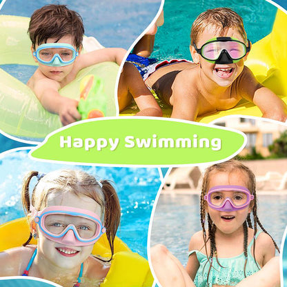 🏊‍♀️HD children's large frame waterproof and anti-fog swimming goggles