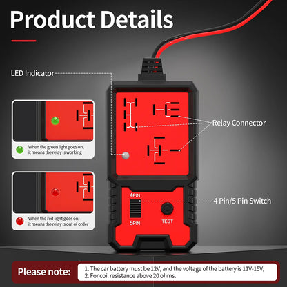 12V Automotive Relay Diagnostic Tester