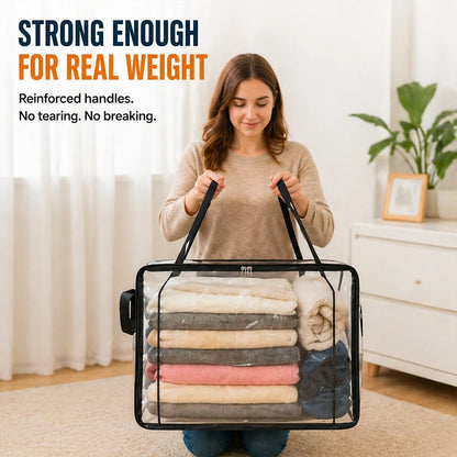 Heavy-Duty Clear Storage Bag for Clothes & Moving