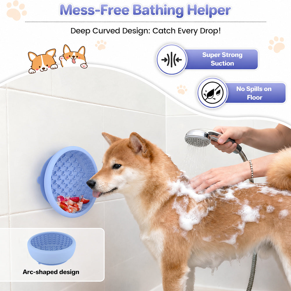 Slow Feeder Bowl for Dogs – Food-Grade Silicone Lick Mat with Suction Cups