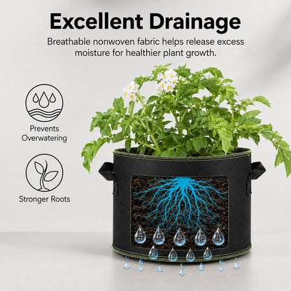 5-Pack 5-Gallon Reusable Fabric Grow Bags