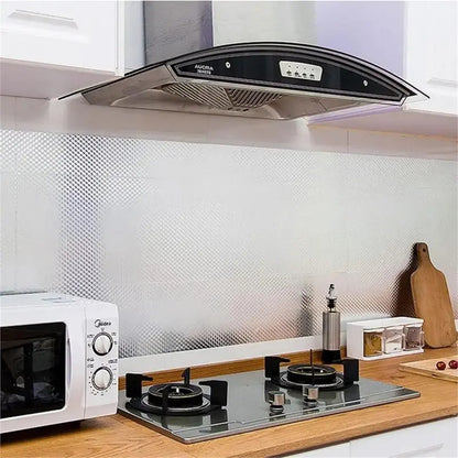 Peel & Stick Aluminum Foil Wallpaper – Kitchen Oil-Proof Backsplash