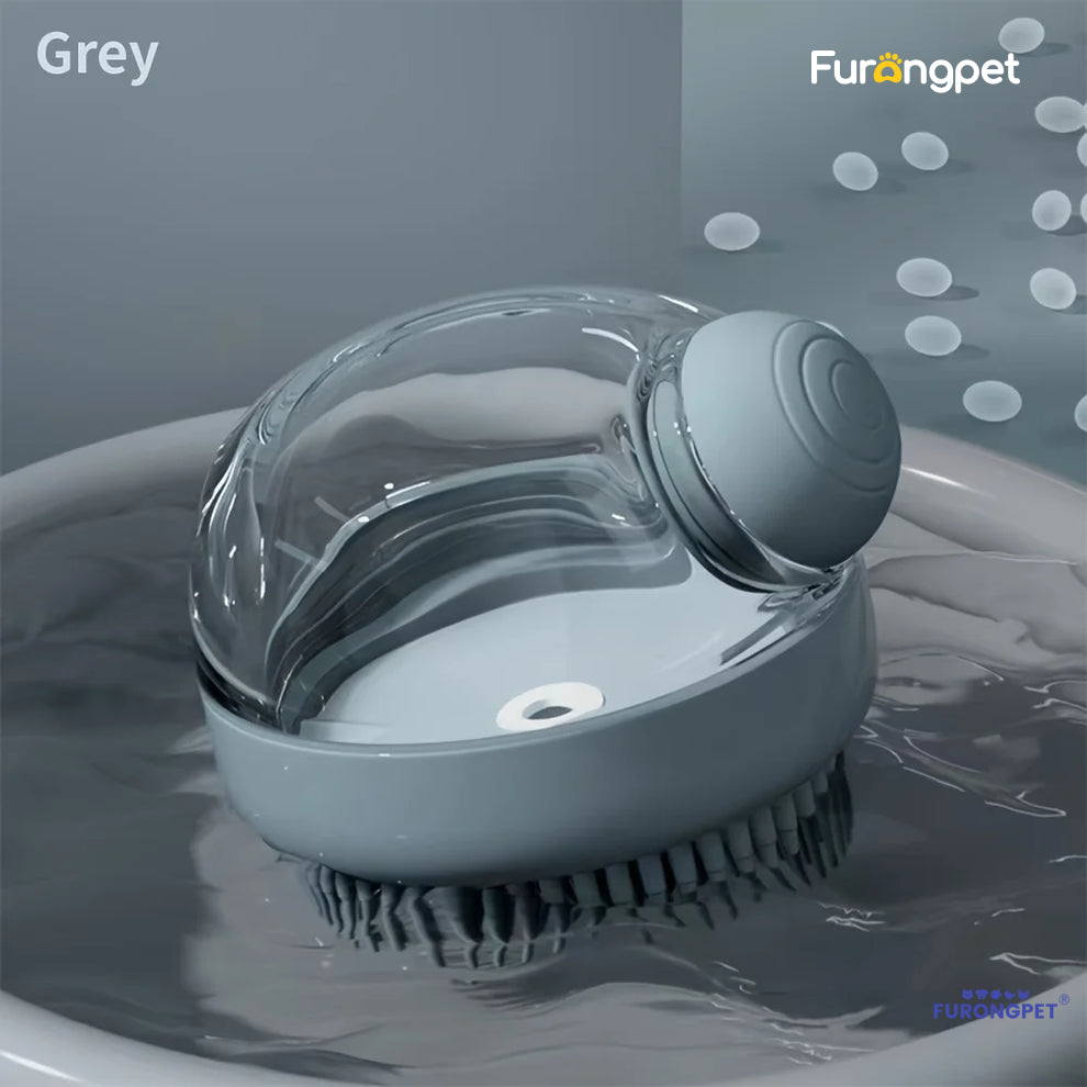 Dog Bath Brush with Soap Dispenser Silicone Bristle Pet
