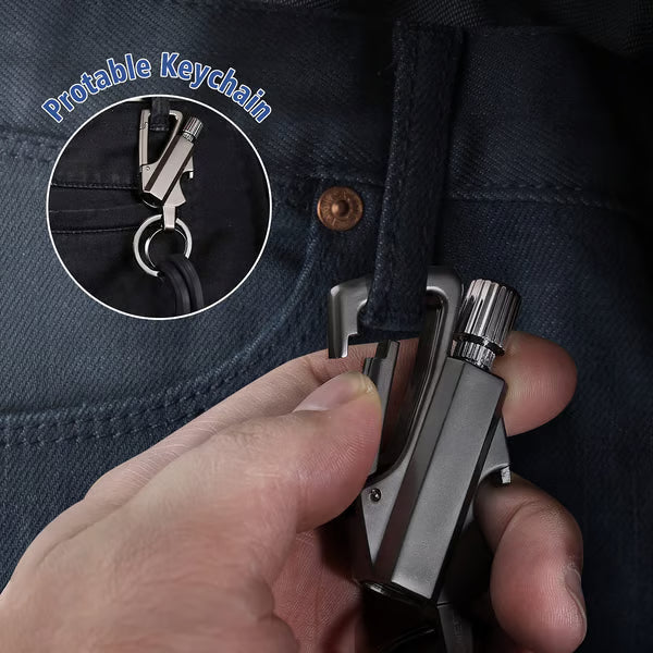 Multitool Keychain: Permanent Match Infinity Lighter & Bottle Opener