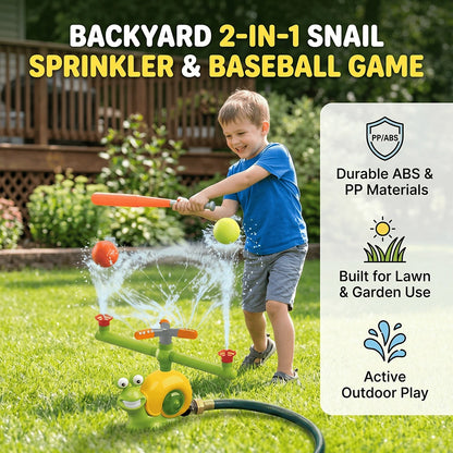 🐌 2-in-1 Snail Sprinkler Baseball Game