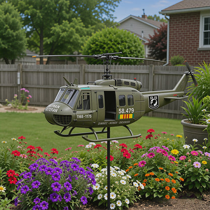 UH-1 Huey Veteran Memorial Metal Wind Spinner for Garden & Lawn