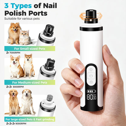 Upgraded Silent Dog Nail Grinder with 3 Speeds & LED Light