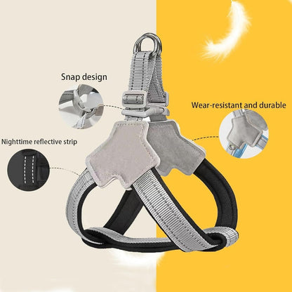 Night Safety Reflective Dog Harness & Leash Walking Kit