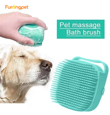 Bathroom Pet Bath Brush Massage Soft Silicone Comb Pet
