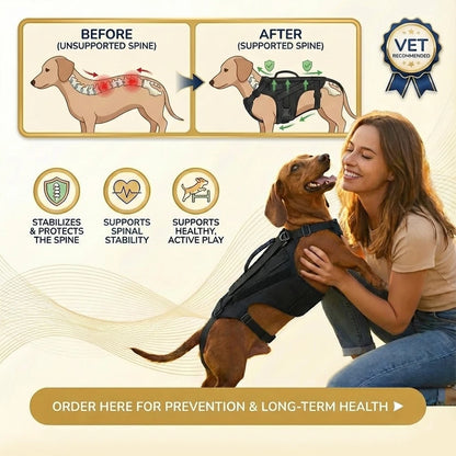 Vet-Approved IVDD Back Support Harness for Dachshunds, Corgis & Small Dogs – Pain Relief & Spine Protection