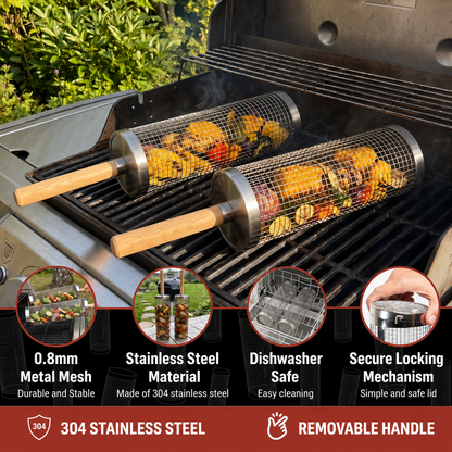 Stainless Steel Rolling Grill Basket