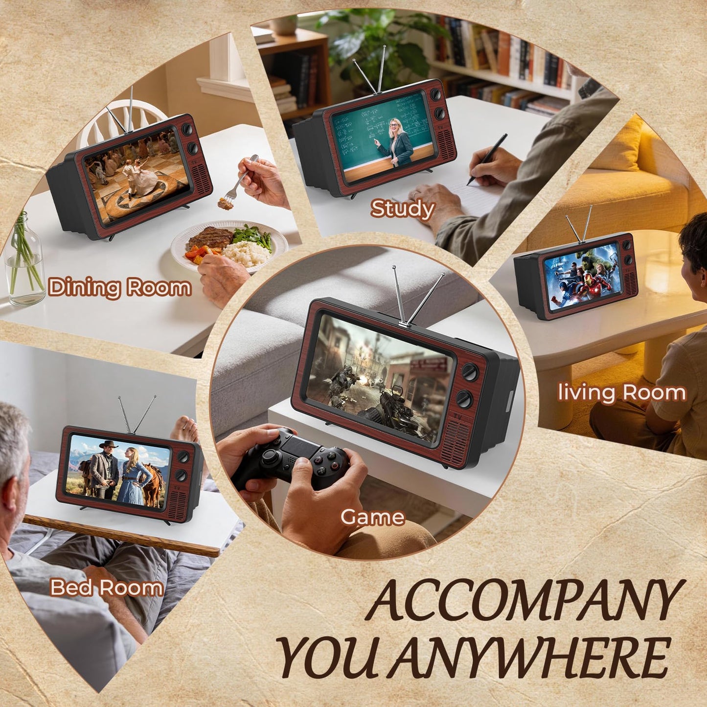 3D HD Foldable Retro Phone Screen Magnifier