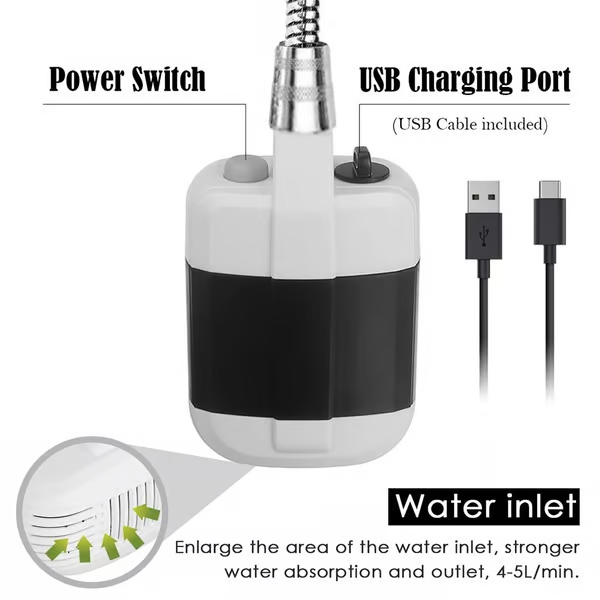 Camping Essentials – Portable Camping Shower with Water Pump