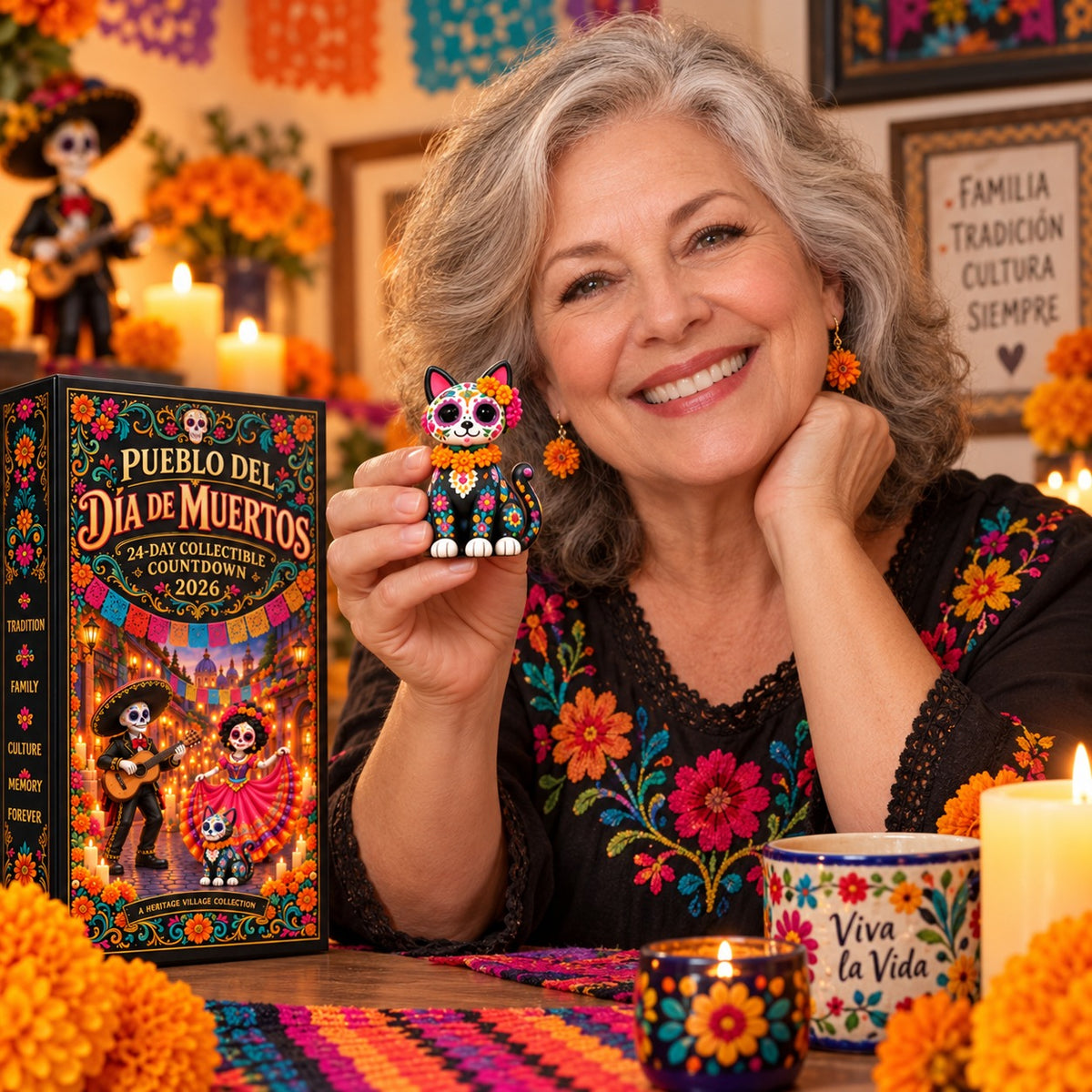 💀 Pueblo del Dia de Muertos 2026 – 24-Day Day of the Dead Collectible Countdown Calendar with 24 Unique Miniatures