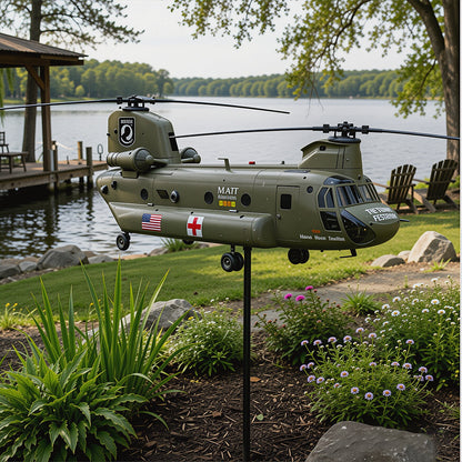 UH-1 Huey Veteran Memorial Metal Wind Spinner for Garden & Lawn