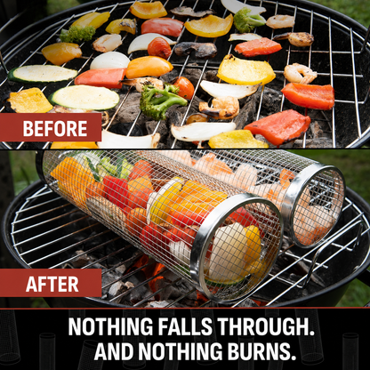 Stainless Steel Rolling Grill Basket
