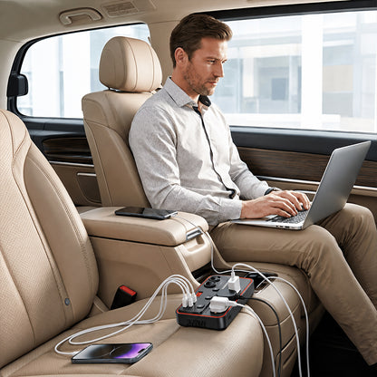Multifunctional Car Charger With AC Outlets & USB
