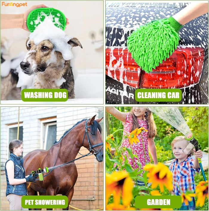 Upgrade Dog Washing Hose 8-in-1 Sprayer Nozzle