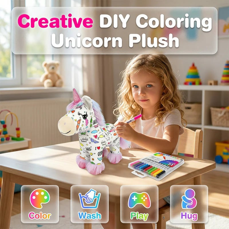 DIY Unicorn Plush Toy | Color-In Craft Kit