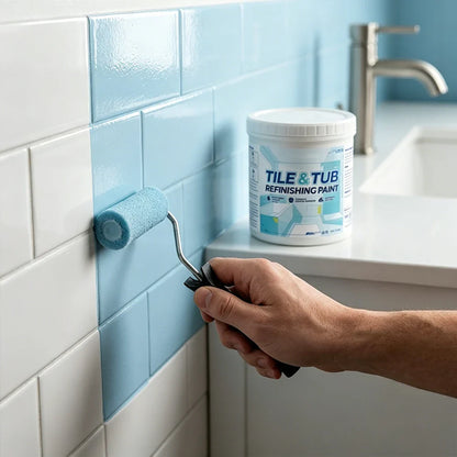 🥳Hot Sale Tile Tub Refinishing Paint Kit Covers Stains Cracks Easy DIY