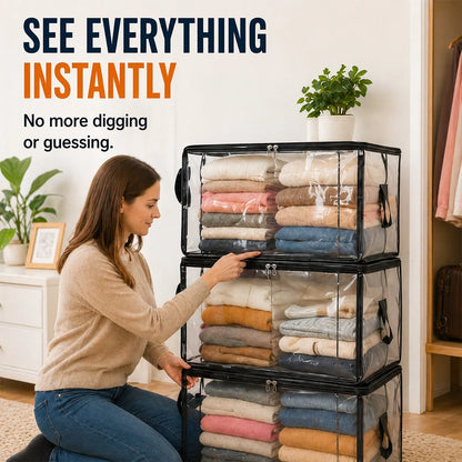 Heavy-Duty Clear Storage Bag for Clothes & Moving