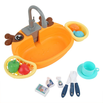 Kids Electric Dishwasher Sink Toy – Water Circulation Pretend Play Set